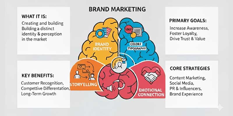 Performance marketing vs brand marketing infographic