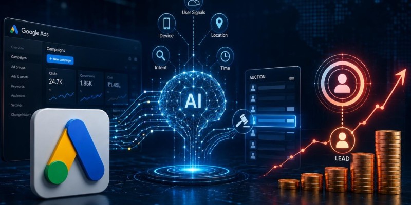AI bidding and Google Ads performance concept