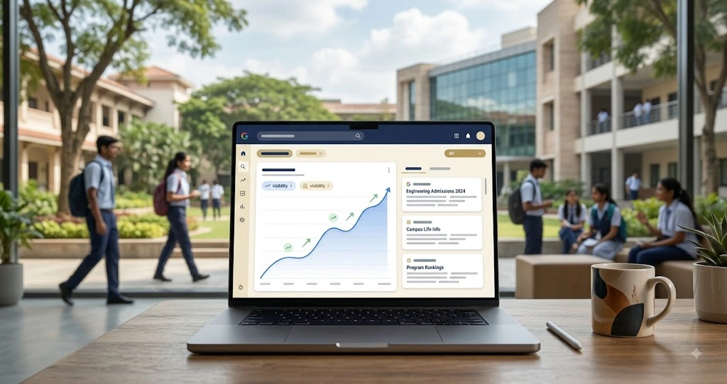 Organic search impressions growth analytics for Akash Group of Institutions