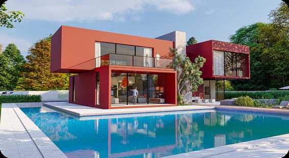 Luxury modern villa with swimming pool
