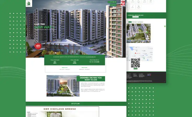 Landing page ui ux design for dsr highland greenz